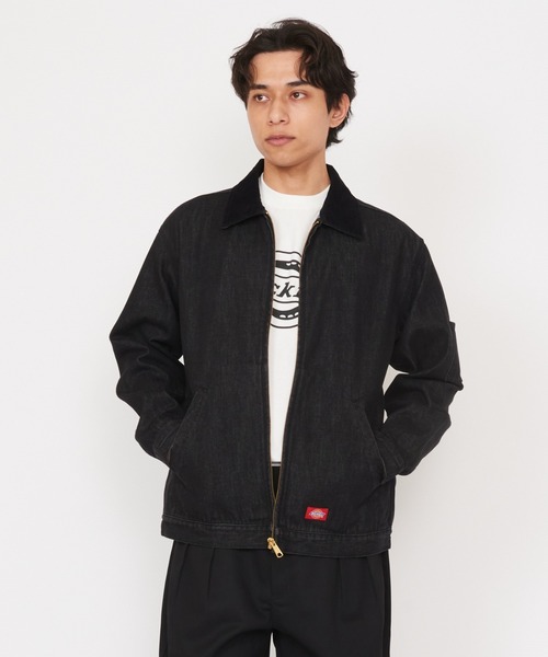 Dickies（ディッキーズ）の「デニム アイゼンハワージャケット（デニムジャケット・メンズ・ダークインディゴブルー/ブラック・MEDIUM/LARGE/X-LARGE）」の2枚目の写真