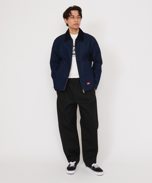 Dickies（ディッキーズ）の「デニム アイゼンハワージャケット（デニムジャケット・メンズ・ダークインディゴブルー/ブラック・MEDIUM/LARGE/X-LARGE）」の3枚目の写真