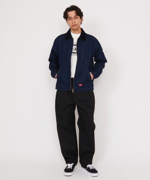 Dickies（ディッキーズ）の「デニム アイゼンハワージャケット（デニムジャケット・メンズ・ダークインディゴブルー/ブラック・MEDIUM/LARGE/X-LARGE）」の4枚目の写真