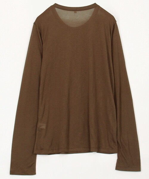 BASERANGE(ベースレンジ)の「BASERANGE/ベースレンジ LONG SLEEVE TEE / ロングスリーブ Tシャツ(Tシャツ/カットソー・レディース・ブラウン/ベージュ・SMALL)」の3枚目の写真