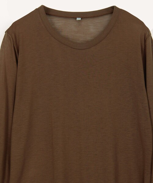 BASERANGE(ベースレンジ)の「BASERANGE/ベースレンジ LONG SLEEVE TEE / ロングスリーブ Tシャツ(Tシャツ/カットソー・レディース・ブラウン/ベージュ・SMALL)」の4枚目の写真