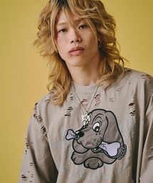 GALFY/ガルフィー/病みに溶かされし大ダメージTシャツ