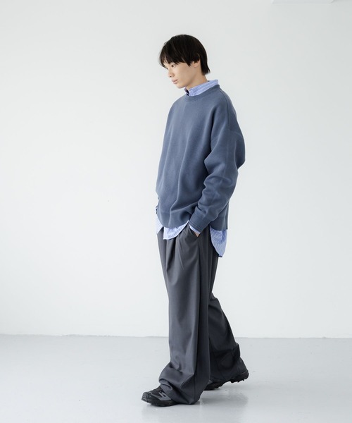 LOWRYS FARM(ローリーズファーム)の「【LFM(U)】スウェットライクニットクルーネック 1063409(ニット/セーター・メンズ・チャコールグレー/ブルー・MEDIUM/LARGE)」の11枚目の写真