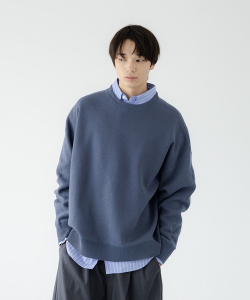 LOWRYS FARM(ローリーズファーム)の「【LFM(U)】スウェットライクニットクルーネック 1063409(ニット/セーター・メンズ・チャコールグレー/ブルー・MEDIUM/LARGE)」の12枚目の写真