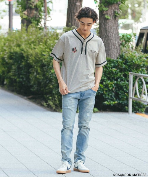 JACKSON MATISSE(ジャクソンマティス)の「【JACKSON MATISSE/BAYFLOW】ユニフォームTシャツ(Tシャツ/カットソー・メンズ・グレー/オフホワイト・MEDIUM/LARGE)」の16枚目の写真