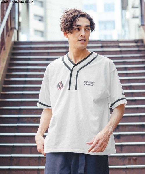 JACKSON MATISSE(ジャクソンマティス)の「【JACKSON MATISSE/BAYFLOW】ユニフォームTシャツ(Tシャツ/カットソー・メンズ・グレー/オフホワイト・MEDIUM/LARGE)」の9枚目の写真