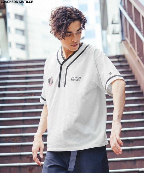 JACKSON MATISSE(ジャクソンマティス)の「【JACKSON MATISSE/BAYFLOW】ユニフォームTシャツ(Tシャツ/カットソー・メンズ・グレー/オフホワイト・MEDIUM/LARGE)」の8枚目の写真