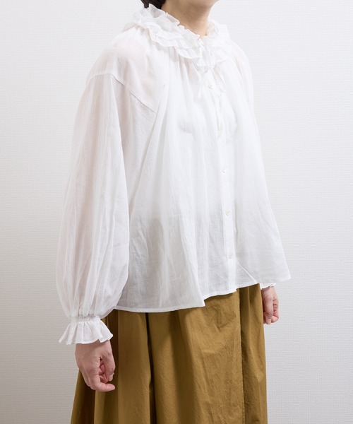 vent blanc(ヴァンブラン)の「VB:denicher デニシェ Soft ボイル フリル ブラウス(シャツ/ブラウス・レディース・ホワイト/ブラック/ベージュ/ピンク・FREE)」の11枚目の写真