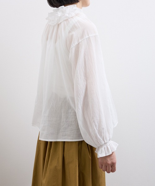 vent blanc(ヴァンブラン)の「VB:denicher デニシェ Soft ボイル フリル ブラウス(シャツ/ブラウス・レディース・ホワイト/ブラック/ベージュ/ピンク・FREE)」の13枚目の写真