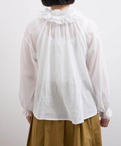 vent blanc(ヴァンブラン)の「VB:denicher デニシェ Soft ボイル フリル ブラウス(シャツ/ブラウス・レディース・ホワイト/ブラック/ベージュ/ピンク・FREE)」の14枚目の写真