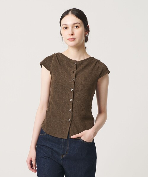 BEAUTY&YOUTH UNITED ARROWS(ビューティーアンドユースユナイテッドアローズ)の「ポリエステルコットン 2WAY キャップスリーブ トップス(Tシャツ/カットソー・レディース・モカ/レッド/ブラック/ダークグレー・FREE)」の15枚目の写真