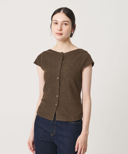 BEAUTY&YOUTH UNITED ARROWS(ビューティーアンドユースユナイテッドアローズ)の「ポリエステルコットン 2WAY キャップスリーブ トップス(Tシャツ/カットソー・レディース・モカ/レッド/ブラック/ダークグレー・FREE)」の16枚目の写真