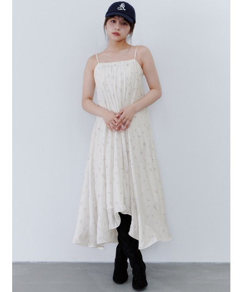 SNIDEL(スナイデル)の「バックオープンベアワンピース(ワンピース・レディース・その他/アイボリー/ブラック・1/0)」の1枚目の写真