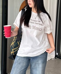 クルーネックロゴプリントTシャツ