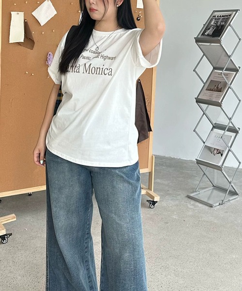 Girly Doll（ガーリードール）の「クルーネックロゴプリントTシャツ（Tシャツ/カットソー・レディース・ホワイト/ブラック・L/M）」の11枚目の写真