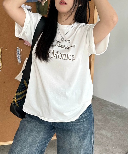 Girly Doll（ガーリードール）の「クルーネックロゴプリントTシャツ（Tシャツ/カットソー・レディース・ホワイト/ブラック・L/M）」の12枚目の写真