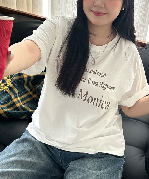 Girly Doll（ガーリードール）の「クルーネックロゴプリントTシャツ（Tシャツ/カットソー・レディース・ホワイト/ブラック・L/M）」の13枚目の写真
