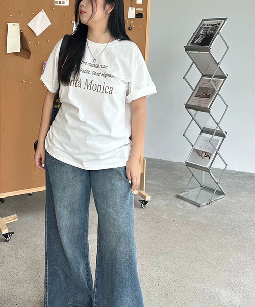 Girly Doll（ガーリードール）の「クルーネックロゴプリントTシャツ（Tシャツ/カットソー・レディース・ホワイト/ブラック・L/M）」の14枚目の写真