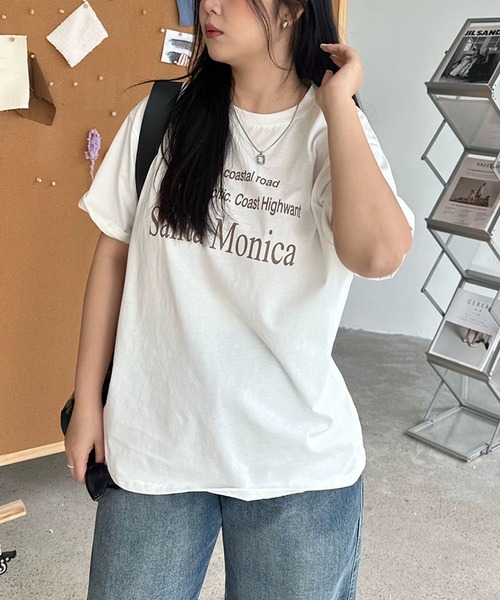 Girly Doll（ガーリードール）の「クルーネックロゴプリントTシャツ（Tシャツ/カットソー・レディース・ホワイト/ブラック・L/M）」の17枚目の写真