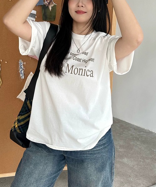 Girly Doll（ガーリードール）の「クルーネックロゴプリントTシャツ（Tシャツ/カットソー・レディース・ホワイト/ブラック・L/M）」の18枚目の写真