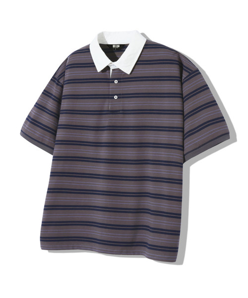 TRILLION(トリリオン)の「ラグビーコットンカラーオーバーサイズ半袖Tシャツ_4カラー(Tシャツ/カットソー・メンズ・スカイブルー/チャコール/ブラック・LARGE/MEDIUM/X-LARGE)」の3枚目の写真