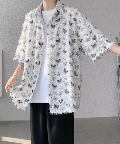 DSバタフライシャギー半袖シャツ