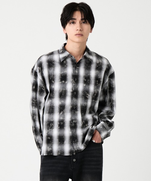 EVOLVERA（エボルヴェラー）の「Regular Collar Long-Sleeve Shirt / レギュラーカラー長袖シャツ【ストライプ&チェック】（シャツ/ブラウス・メンズ・ブルー系1/ブラック系1・L/M）」の20枚目の写真
