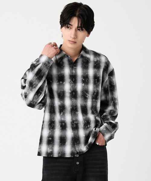 EVOLVERA（エボルヴェラー）の「Regular Collar Long-Sleeve Shirt / レギュラーカラー長袖シャツ【ストライプ&チェック】（シャツ/ブラウス・メンズ・ブルー系1/ブラック系1・L/M）」の21枚目の写真