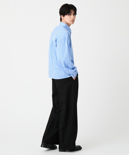 EVOLVERA（エボルヴェラー）の「Regular Collar Long-Sleeve Shirt / レギュラーカラー長袖シャツ【ストライプ&チェック】（シャツ/ブラウス・メンズ・ブルー系1/ブラック系1・L/M）」の4枚目の写真
