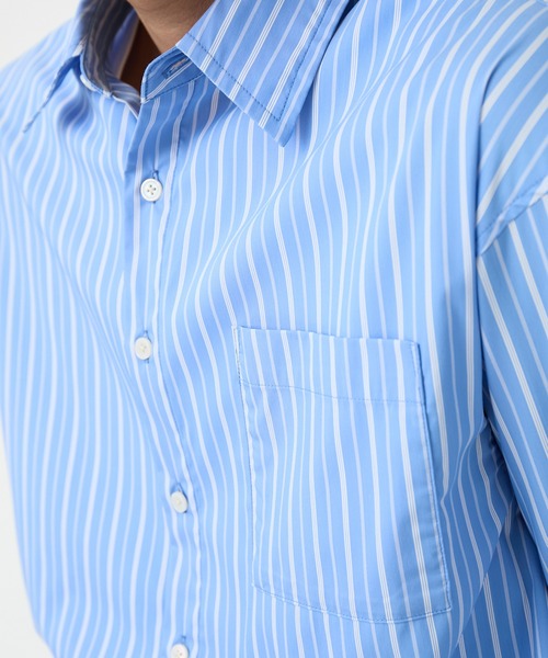 EVOLVERA（エボルヴェラー）の「Regular Collar Long-Sleeve Shirt / レギュラーカラー長袖シャツ【ストライプ&チェック】（シャツ/ブラウス・メンズ・ブルー系1/ブラック系1・L/M）」の18枚目の写真