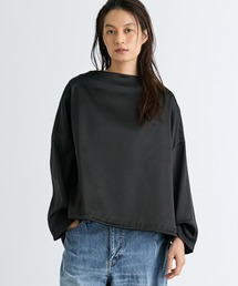 【COGTHEBIGSMOKE/コグザビッグスモーク】OPHELIA BOAT NECK TOP/サテンストレッチボートネックトップス