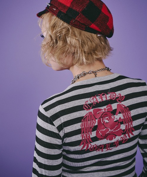 GALFY(ガルフィー)の「Candy Galfy-骨×LOVEロンTee(Tシャツ/カットソー・レディース・ブラック/その他1/ホワイト・FREE)」の3枚目の写真