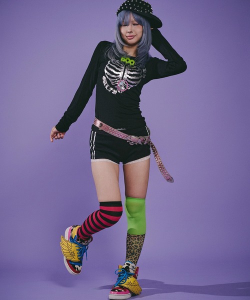 GALFY(ガルフィー)の「Candy Galfy-骨×LOVEロンTee(Tシャツ/カットソー・レディース・ブラック/その他1/ホワイト・FREE)」の21枚目の写真