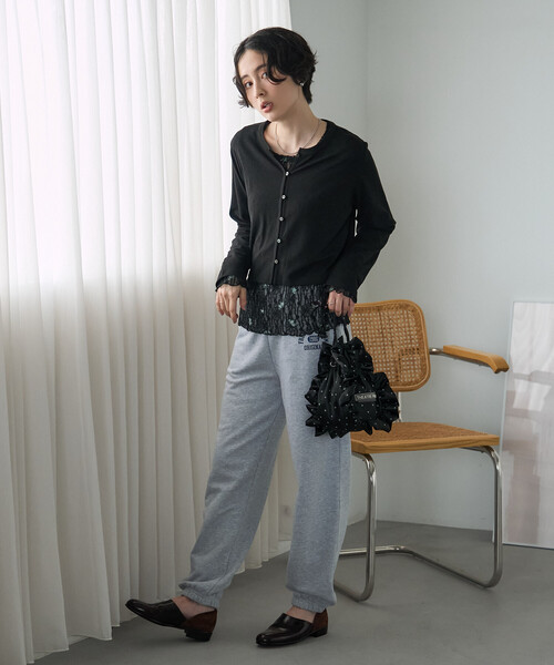FREAK'S STORE（フリークスストア）の「シアーワッフル ショートカーディガン/シアーカーディガン（カーディガン/ボレロ・レディース・ブラウン/ピンク/オフホワイト/ブラック・ﾌﾘ-）」の18枚目の写真