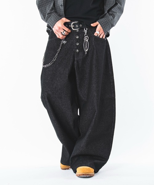 SHORT ROUND(ショートラウンド)の「SHORT ROUND/【26年秋冬新作】ウルトラバギーデニムパンツ(デニムパンツ・メンズ・インディゴブルー/ブラック系2・MEDIUM/LARGE)」の2枚目の写真