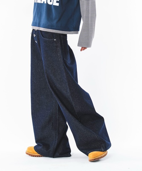 SHORT ROUND(ショートラウンド)の「SHORT ROUND/【26年秋冬新作】ウルトラバギーデニムパンツ(デニムパンツ・メンズ・インディゴブルー/ブラック系2・MEDIUM/LARGE)」の22枚目の写真