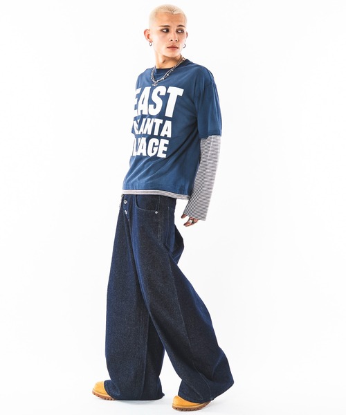 SHORT ROUND(ショートラウンド)の「SHORT ROUND/【26年秋冬新作】ウルトラバギーデニムパンツ(デニムパンツ・メンズ・インディゴブルー/ブラック系2・MEDIUM/LARGE)」の17枚目の写真