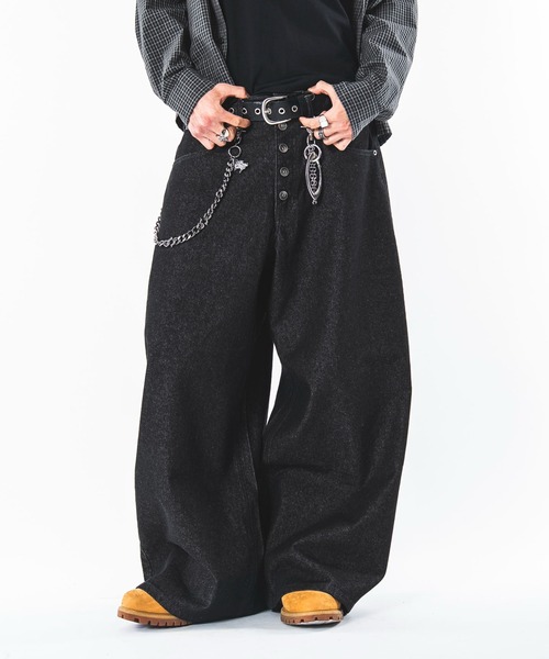 SHORT ROUND(ショートラウンド)の「SHORT ROUND/【26年秋冬新作】ウルトラバギーデニムパンツ(デニムパンツ・メンズ・インディゴブルー/ブラック系2・MEDIUM/LARGE)」の9枚目の写真