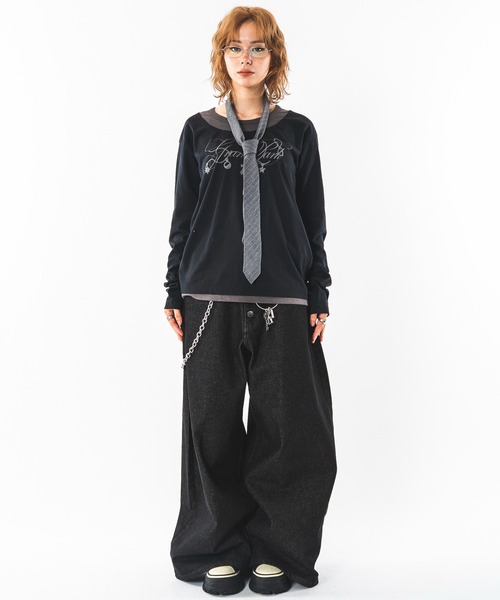 SHORT ROUND(ショートラウンド)の「SHORT ROUND/【26年秋冬新作】ウルトラバギーデニムパンツ(デニムパンツ・メンズ・インディゴブルー/ブラック系2・MEDIUM/LARGE)」の4枚目の写真