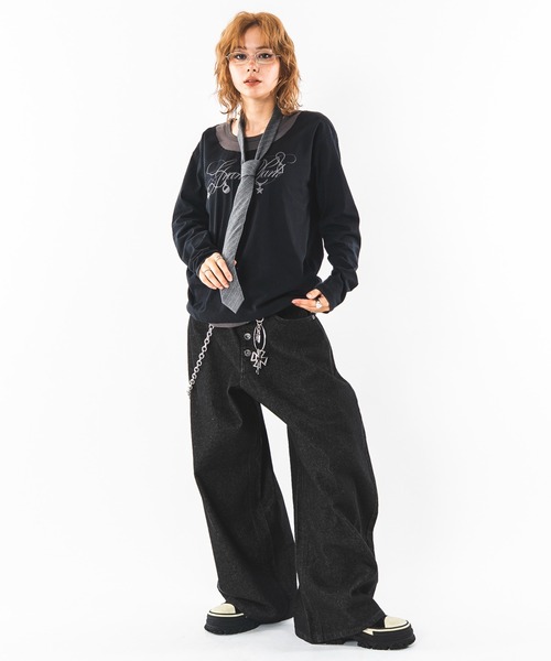 SHORT ROUND(ショートラウンド)の「SHORT ROUND/【26年秋冬新作】ウルトラバギーデニムパンツ(デニムパンツ・メンズ・インディゴブルー/ブラック系2・MEDIUM/LARGE)」の3枚目の写真