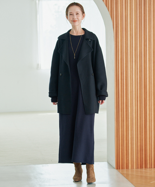 SLOBE IENA(スローブイエナ)の「《シリーズあり/》ウォッシャブルスムースニットワンピース(ワンピース・レディース・ネイビー/チャコールグレー/レッド・FREE)」の5枚目の写真