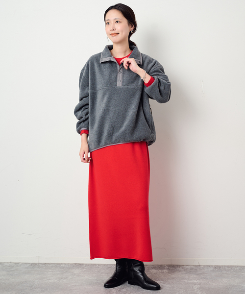 SLOBE IENA(スローブイエナ)の「《シリーズあり/》ウォッシャブルスムースニットワンピース(ワンピース・レディース・ネイビー/チャコールグレー/レッド・FREE)」の6枚目の写真