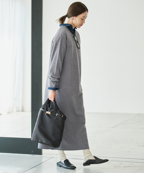 SLOBE IENA(スローブイエナ)の「《シリーズあり/》ウォッシャブルスムースニットワンピース(ワンピース・レディース・ネイビー/チャコールグレー/レッド・FREE)」の11枚目の写真