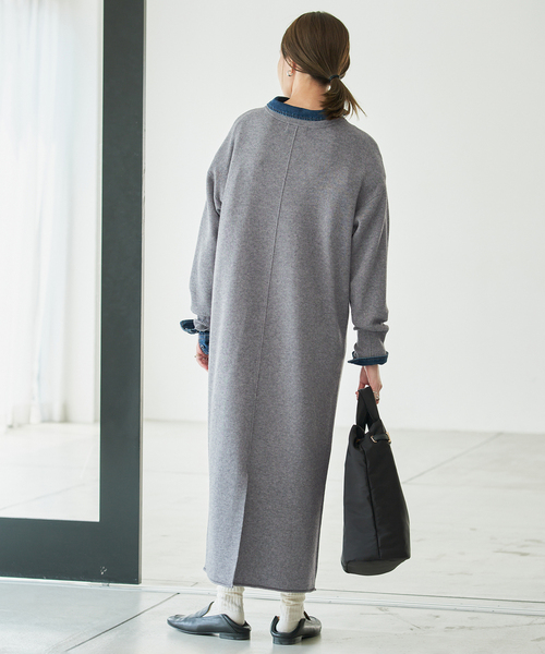 SLOBE IENA(スローブイエナ)の「《シリーズあり/》ウォッシャブルスムースニットワンピース(ワンピース・レディース・ネイビー/チャコールグレー/レッド・FREE)」の12枚目の写真