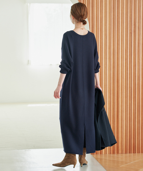 SLOBE IENA(スローブイエナ)の「《シリーズあり/》ウォッシャブルスムースニットワンピース(ワンピース・レディース・ネイビー/チャコールグレー/レッド・FREE)」の15枚目の写真