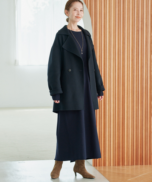 SLOBE IENA(スローブイエナ)の「《シリーズあり/》ウォッシャブルスムースニットワンピース(ワンピース・レディース・ネイビー/チャコールグレー/レッド・FREE)」の16枚目の写真