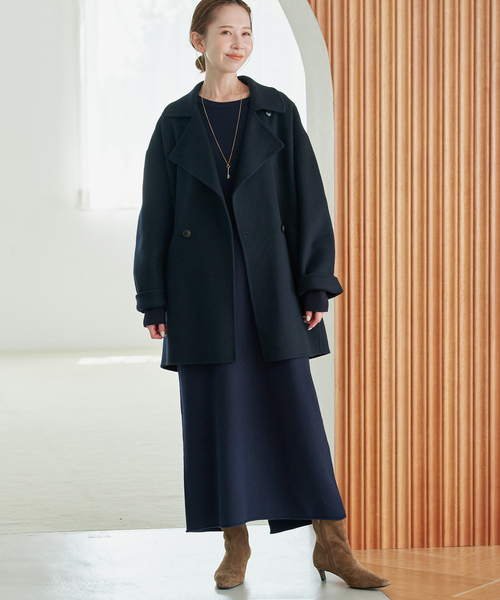 SLOBE IENA(スローブイエナ)の「《シリーズあり/》ウォッシャブルスムースニットワンピース(ワンピース・レディース・ネイビー/チャコールグレー/レッド・FREE)」の17枚目の写真