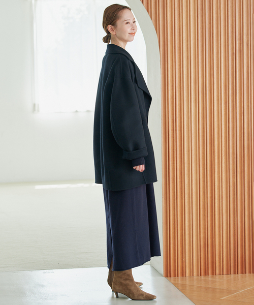 SLOBE IENA(スローブイエナ)の「《シリーズあり/》ウォッシャブルスムースニットワンピース(ワンピース・レディース・ネイビー/チャコールグレー/レッド・FREE)」の18枚目の写真