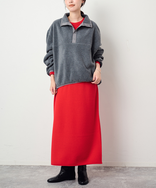 SLOBE IENA(スローブイエナ)の「《シリーズあり/》ウォッシャブルスムースニットワンピース(ワンピース・レディース・ネイビー/チャコールグレー/レッド・FREE)」の20枚目の写真