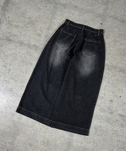 MandO(エムオー)(エムオー)の「【ユニセックス】2タックウォッシュデニムワイドパンツ/セットアップ着用可(デニムパンツ・メンズ・ブラック/インディゴブルー・SMALL/LARGE/MEDIUM)」の11枚目の写真